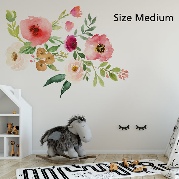 JESSICA'S FARMHOUSE Watercolor 14 pcs Single Flowers Wall Decal