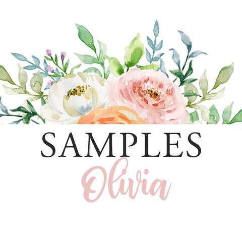 SAMPLE OLIVIA Collection Watercolor Wall Decal Flowers