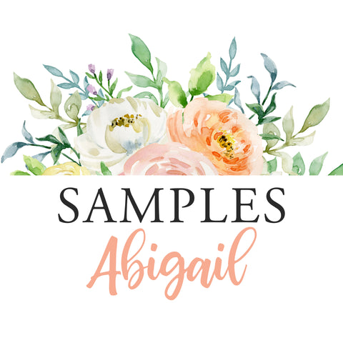 SAMPLE ABIGAIL Collection Watercolor  Wall Decal Flowers Pink Coral White