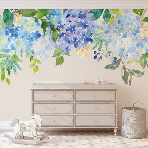SERENITY MAY Watercolor Floral Wall-to-Wall Decal