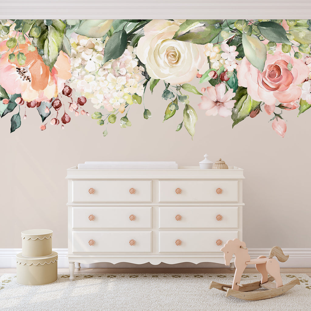 CORNERS Watercolor Flowers PAISLEY'S Rose Garden Wall Decals – MotoMoms  Decor