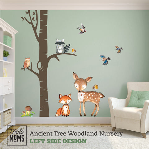 Woodland Nursery Wall Decor Ancient Tree Fox & Friends Wall Decal