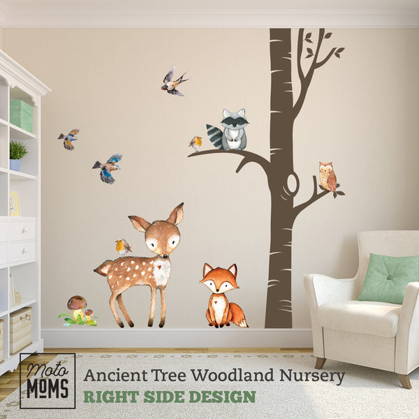 Woodland Nursery Wall Decor Ancient Tree Fox & Friends Wall Decal