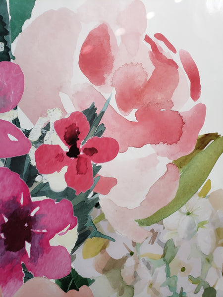 MEADOW LAKE Watercolor Flowers Mural Wall Decals Border