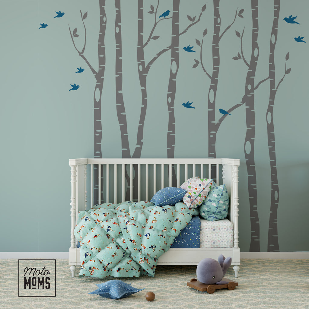 Birch tree wall shop decal