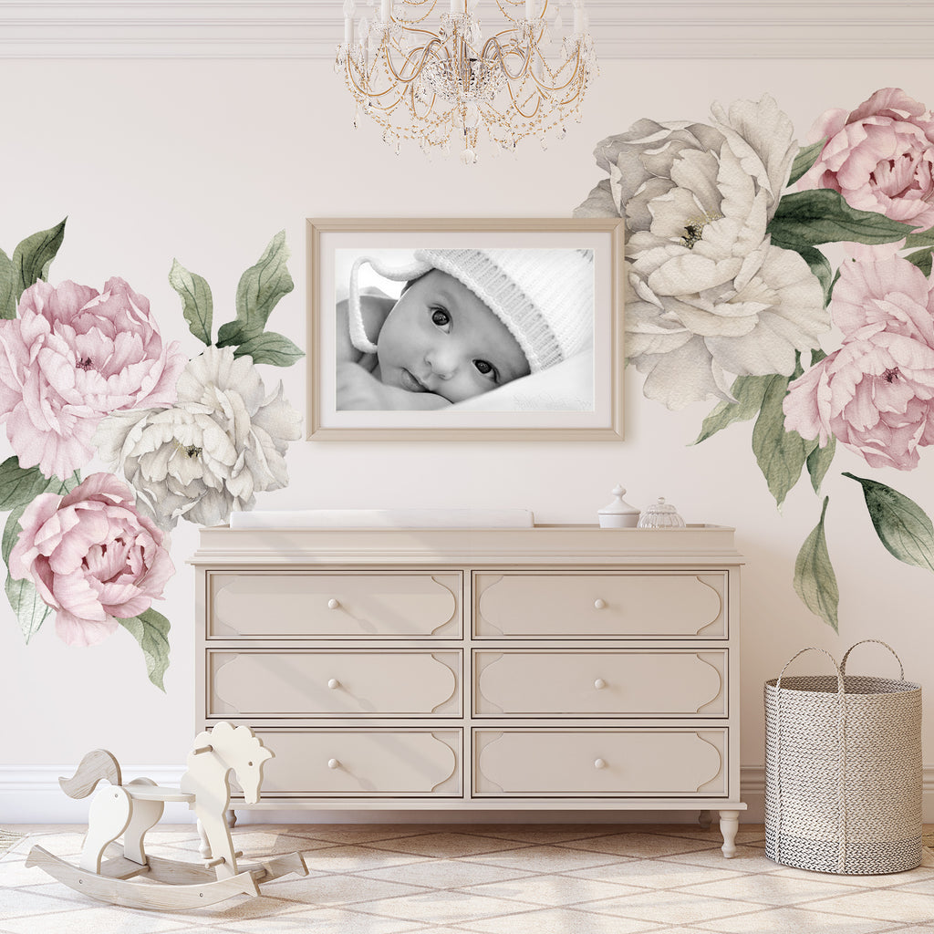 Peony Wall Decal Flower Wall Decal Floral Wall Decals Peony 