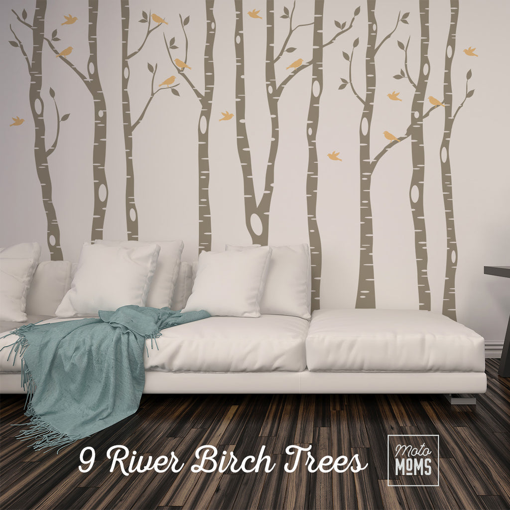 1pcs Natural Wood Bark Numbers 0-9 3d Wall Sticker By Birch