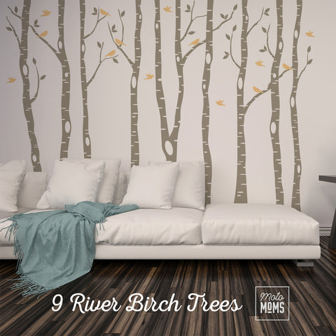 Woodland Nursery 9 Birch Tres Wall Decals