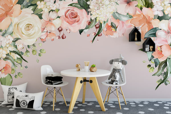 SAMPLES Rose Garden CANOPY Flowers Wall Mural Decal