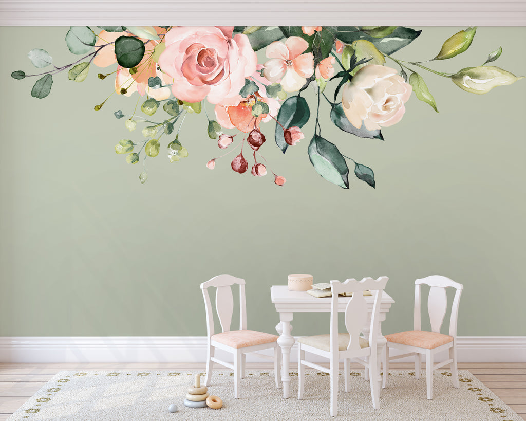 Pink Floral Wall Stickers