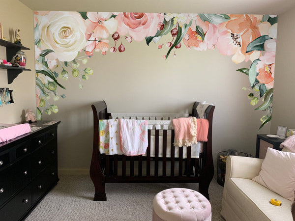 SAMPLES Rose Garden CANOPY Flowers Wall Mural Decal