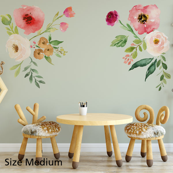 JESSICA'S FARMHOUSE Watercolor 14 pcs Single Flowers Wall Decal