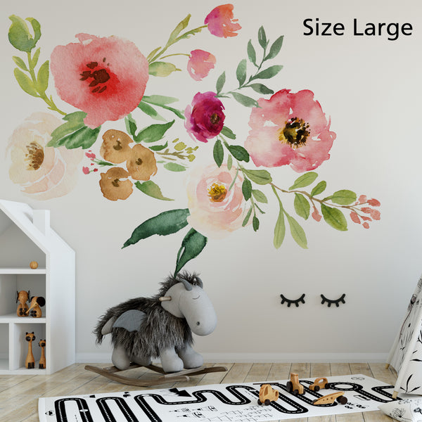 JESSICA'S FARMHOUSE Watercolor 14 pcs Single Flowers Wall Decal