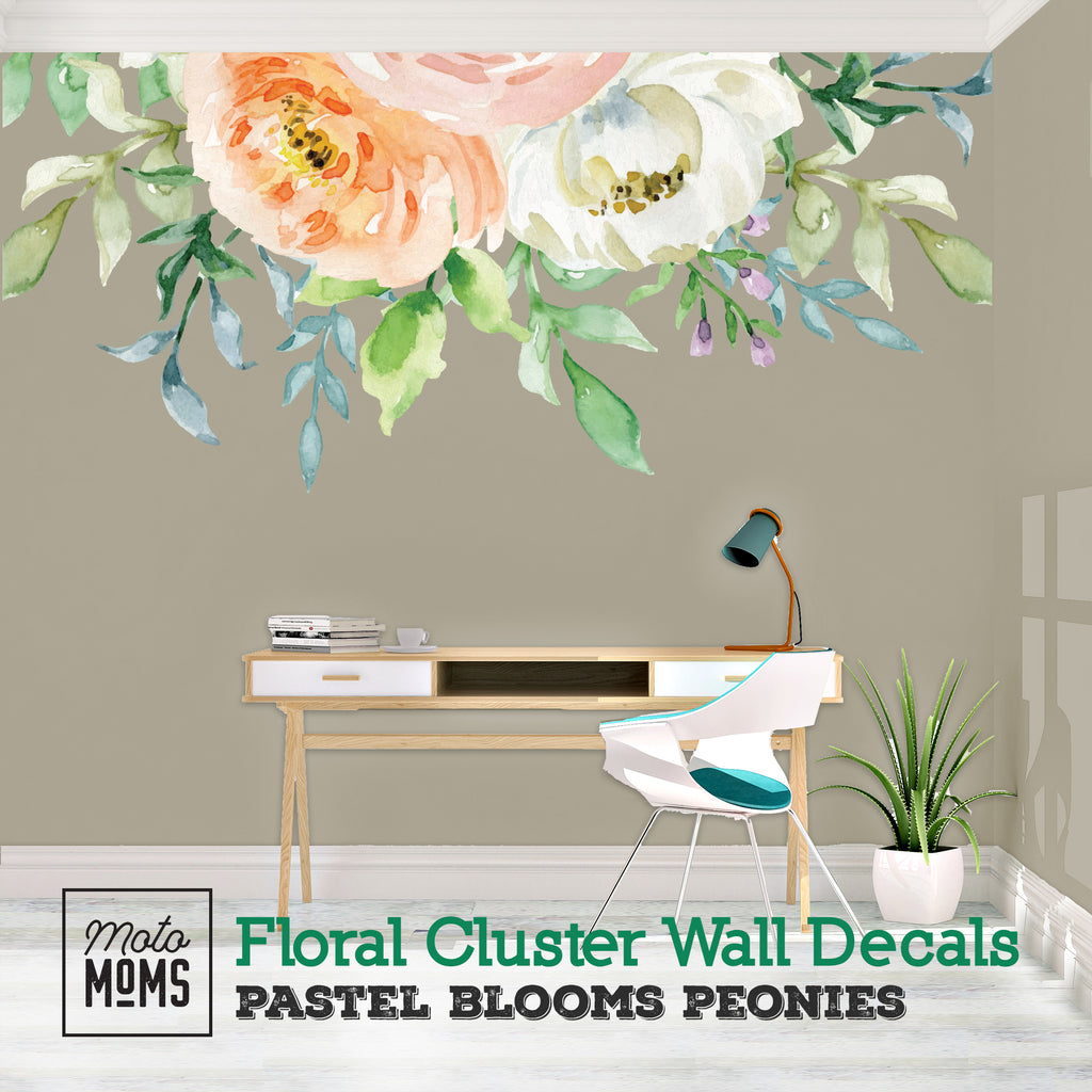 Vintage Floral Wall Decal Clusters