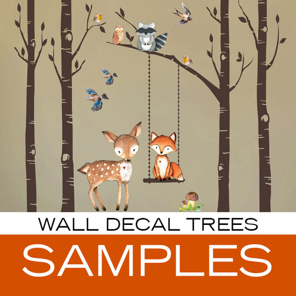 SAMPLE Woodland Nursery Wall Decor Trees & Animals Fox Wall Decal