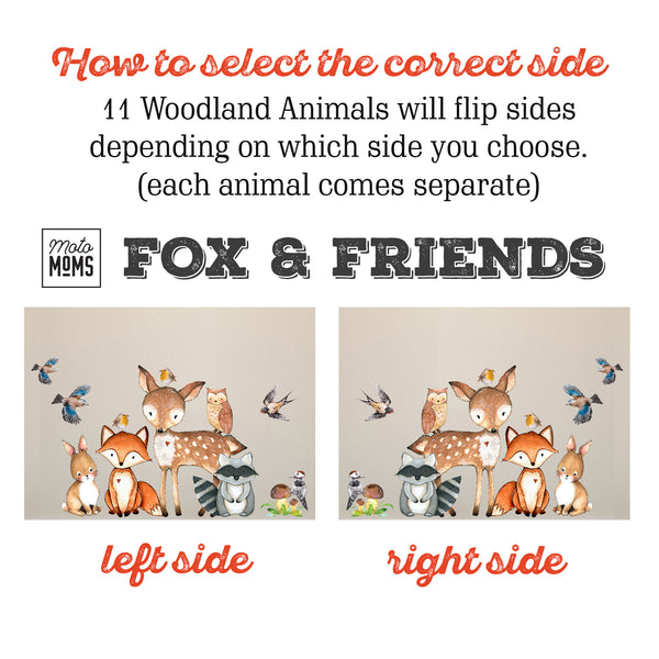 Woodland Nursery Wall Decor 3 Ancient TREES Fox & Friends Wall Decal