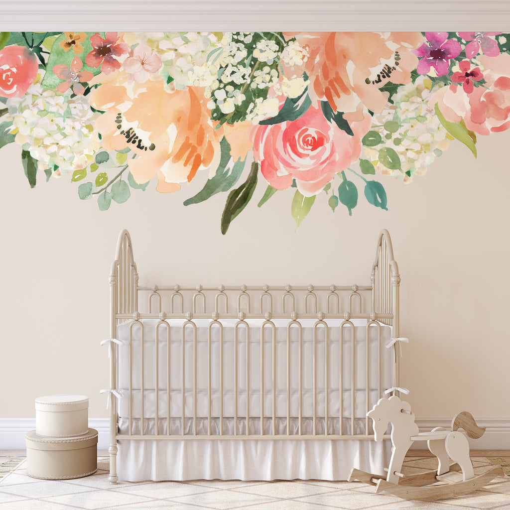 SAMPLE MEADOW LAKE Watercolor Flowers Wall Decal