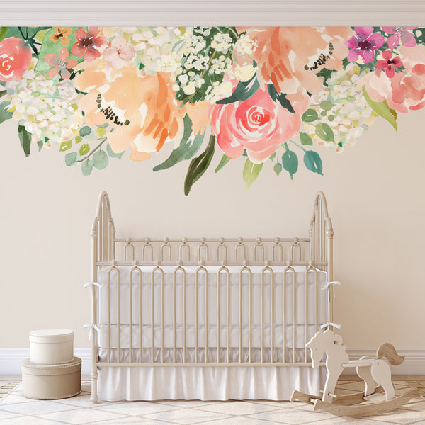 SAMPLE MEADOW LAKE Watercolor Flowers Wall Decal