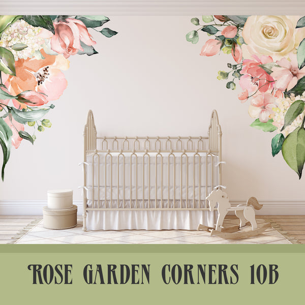 CORNERS Watercolor Flowers MILA's Rose Garden Wall Decals