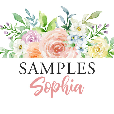 SAMPLE SOPHIA Collection Watercolor Wall Decal Flowers Pink Coral White