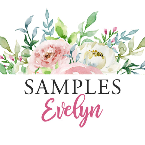 SAMPLE EVELYN Collection Watercolor Wall Decal Flowers Pink White