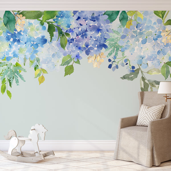 SERENITY MAY Watercolor Floral Wall-to-Wall Decal