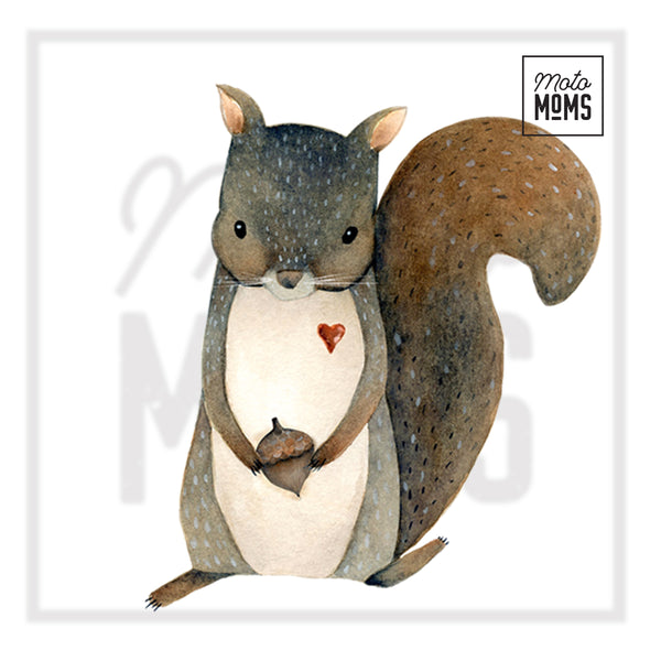 Watercolor 4 Animals BEAR SQUIRREL BUNNY SKUNK Woodland Nursery Wall Decal