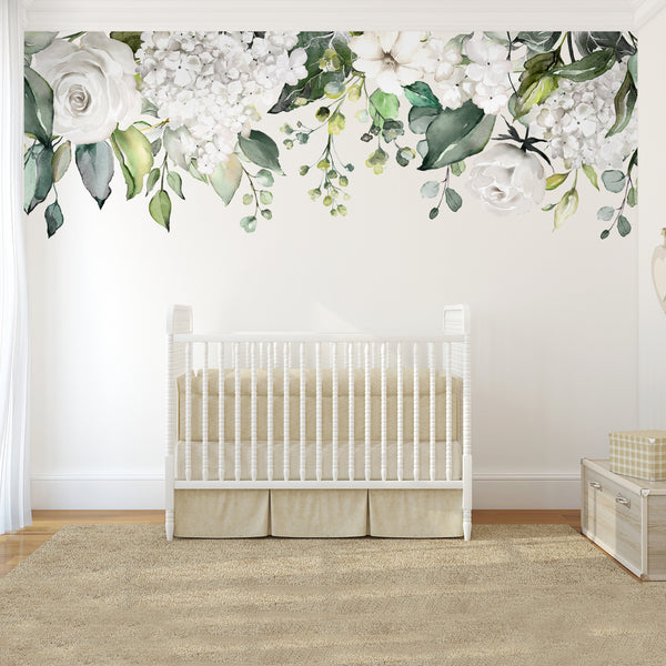 SAMPLES Rose Garden Wedding Collection Watercolor Flowers Wall Decals