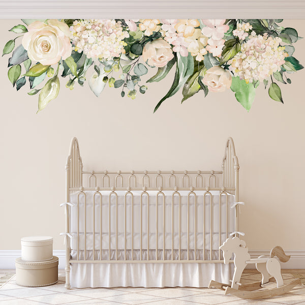 SAMPLES Rose Garden Wedding Collection Watercolor Flowers Wall Decals