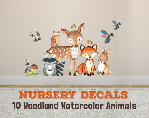 Woodland Nursery Wall Decor 3 Ancient TREES Fox & Friends Wall Decal