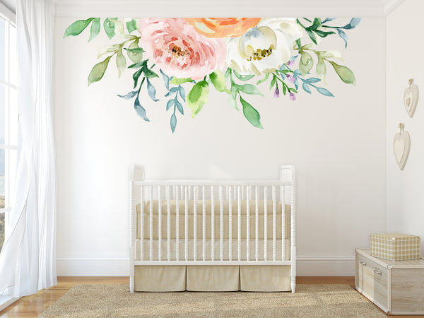 SAMPLE OLIVIA Collection Watercolor Wall Decal Flowers